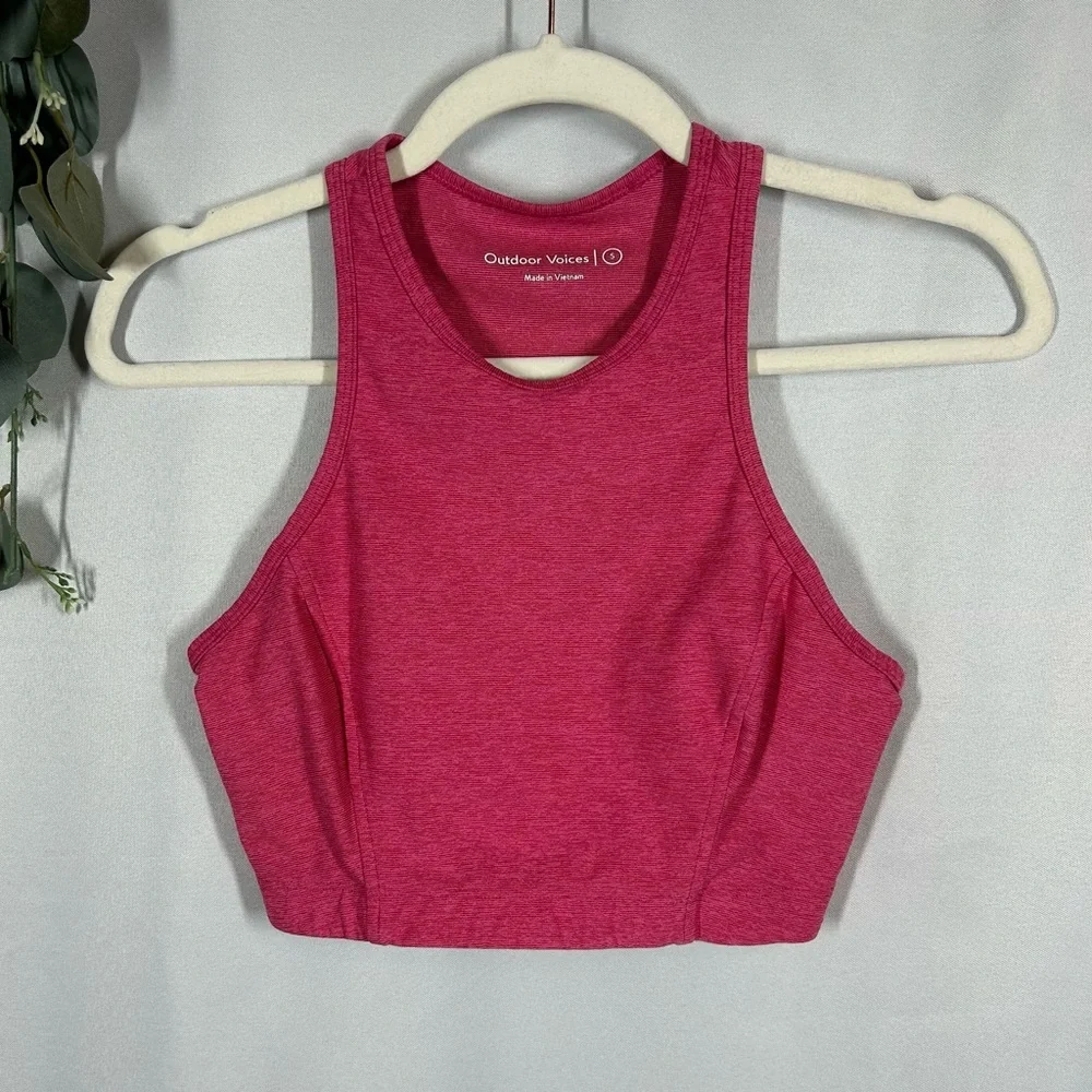 Outdoor Voices | Pink High Neck Sports Bra Non Padded Women’s Size Small